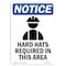 Signmission OSHA, Hard Hats Required, 14in X 10in Rigid Plastic, 10" W, 14" H, Portrait, OS-NS-P-1014-V-13295 OS-NS-P-1014-V-13295 - alternate 1